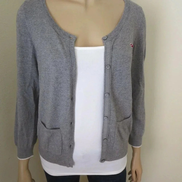 Hollister Cardigan Size Large Sweater Gray - Picture 5 of 6